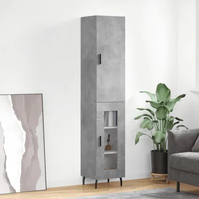 Produktbild von vidaXL Highboard Betongrau 34,5x34x180 cm Holzwerkstoff