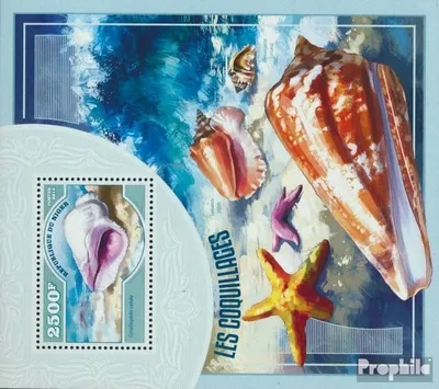 Produktbild von Briefmarken Niger 2014 Mi Block 351 (kompl. Ausg.) postfrisch Muscheln