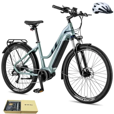 Produktbild von City E-Bike 27,5 Zoll mit Mittelmotor ANANDA Pedelec Rostfreie Aluminiumlegierung bis zu 100 - 120 km Wasserdicht IP54 Unisexfahrrad 9 Gang, Blau