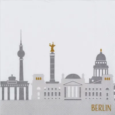 Immagine prodotto di Räder Cocktailserviette 25x25cm, Stadtsilhouette Berlin