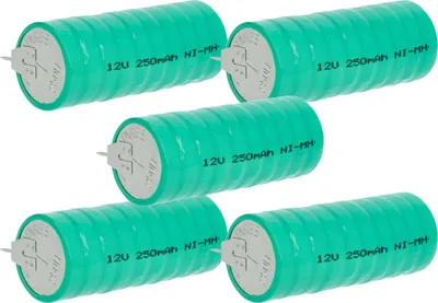 Produktbild von vhbw 5x NiMH Ersatz Knopfzellen-Akku (250 mAh, 12 V, NiMH)