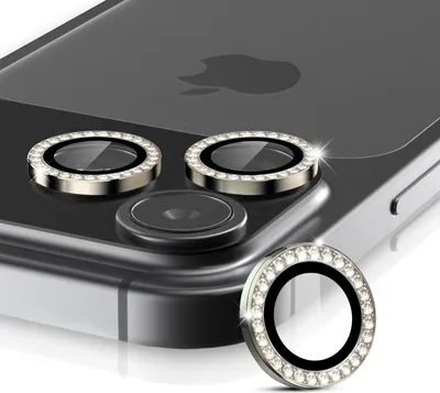 Produktbild von Kamera Linsenschutz Glas Set mit Schmucksteinen für Apple iPhone 17 Pro Max Schutzglas Camera Linse Panzerfolie 9H Titan Grau