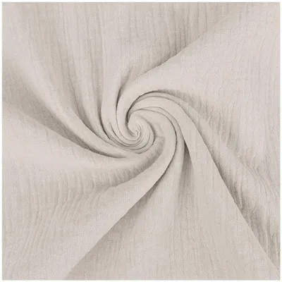 Musselin Stoff extra breit 280 cm in Ecru – Double Gauze Baumwollstoff Meterware für Bettwäsche und Gardinen.