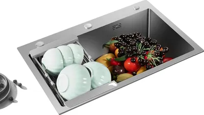 Zdjęcie produktu dla Zlewozmywak ze stali nierdzewnej, duża komora 45 * 66 cm, konstrukcja jednokomorowa
