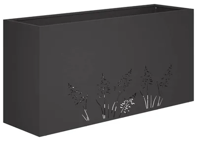 Obrázek produktu pro vidaXL Zahradní květináč, černý, 100 x 30 x 49 cm, ocel s pozinkovaným povrchem