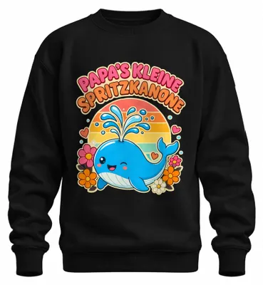 Immagine prodotto di Felpa con cappuccio, modello "Papa's kleine Spritzkanone Wal Baby Statement", con scritta sarcastica, per bambini, colore nero, taglia XL