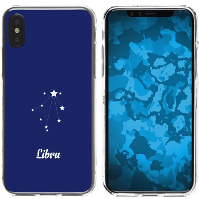 Produktbild von PhoneNatic Case kompatibel mit Apple iPhone X / XS Silikon-Hülle SternzeichenLibra M9