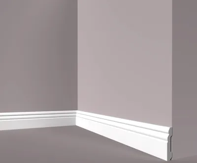 Produktbild von PROVISTON Sockelleiste Berliner Profil Kunststoff Weiß 16 x 60 x 2000 mm