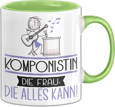 Produktbild von Komponistin Geschenk Tasse Becher Die Frau Die Allen Kann Geschenkidee für eine Komponistin Lustig (Grün)