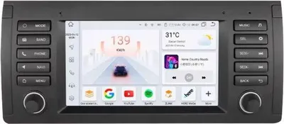 Immagine prodotto di Autoradio con Bluetooth e CarPlay per BMW X5 E53/E39/M5 (1996-2003) – Compatibile con Apple e Android – Impianto stereo con navigatore – Sistema di navigazione – 8 GB/128 GB