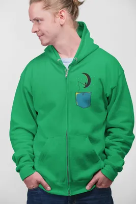 Produktbild von D&B Uni Hoodie ZIPPO00007 Child On Moon Grün-Größe S