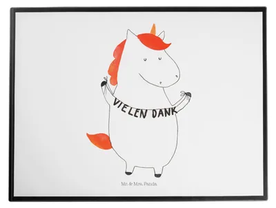 Produktbild von Mr. & Mrs. Panda schreibtischunterlage Einhorn Dankeschön - Weiß - Geschenk, Danke, Danksagung, arbeitsunterlage, Einhörner, Schreibunterlage, schreibtischunterlagen