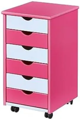 Productafbeelding van Famanu ladecontainer op wielen - roze/wit