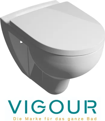 Produktbild von VIGOUR Clivia plus Wand-WC barrierefrei Toilette Set spülrandlos +5cm Behindertengerecht mit SoftClose WC-Sitz abnehmbar, weiß