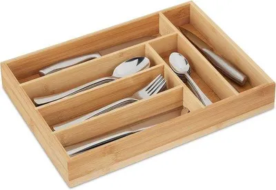 Produktbild von Famanu Besteckkasten für Schubladen - 6 Fächer aus Bambus