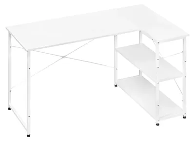 Productafbeelding van Bureau - Hoekbureau - 120x72.5x72cm - L-Vormig - Omkeerbare Planken - Wit