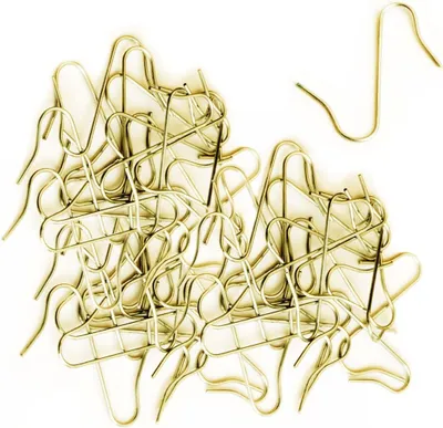 Produktbild von S-förmige Aufhängehaken für Christbaumkugeln, Schnellaufhänger für Christbaumschmuck, Doppelhaken zum Aufhängen von Christbaumkugeln und anderem Christbaumschmuck. 100 Goldstücke