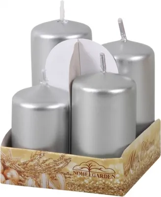 Immagine prodotto di Nohel Garden candele dell'Avvento TIERED metallo lucido d4x6/7/8/9cm 4pz
