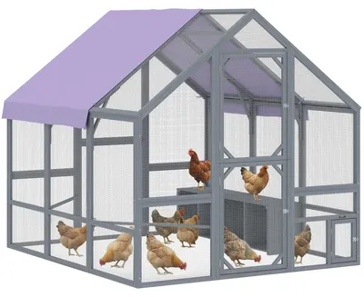 Produktbild von PawHut Hühnerstall 4㎡ Freilaufgehege Holz mit wetterfestem Tuch 2 Nistkasten