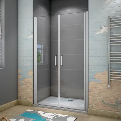 Produktbild von 90X185cm Nische Drehtür Duschtür Pendeltür  Duschwand Duschkabinen