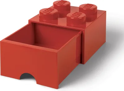 Produktbild von LEGO Brick Drawer (4 Knobs)Bright Red, Spielzeug-Aufbewahrungsbox, Rot, Freistehend, Einfarbig, Rechteckig, Polypropylen (PP)