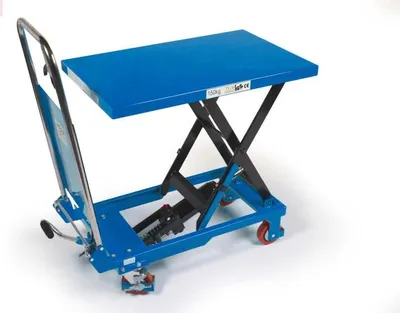 Produktbild von HBM fahrbarer Arbeitstisch, Hubtisch 150 kg, blau