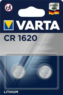Product packaging for VARTA CR1620 lithium batteries.