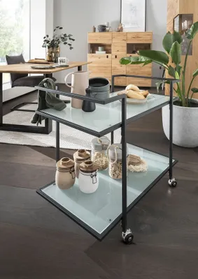 Produktbild von Servierwagen >5219-05< in Schwarz, Metall - 83x74x46cm (BxHxT)