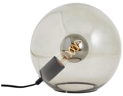 Obrázok produktu pre Dekoratívna stolná lampa | Výška 24 cm, priemer 25 cm | Stolná lampa s dymovým sklom