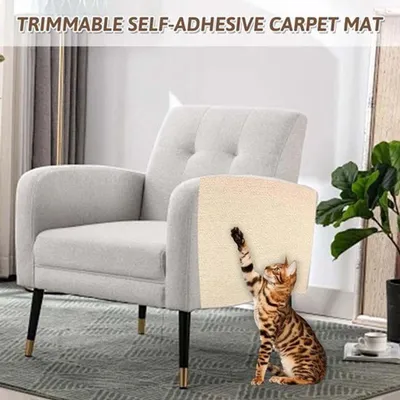 Produktbild von Selbstklebende Kratzmatte für Katzen – Möbel Schutz – Kratzbrett für Wand und Sofa – Khaki, 40x200 cm