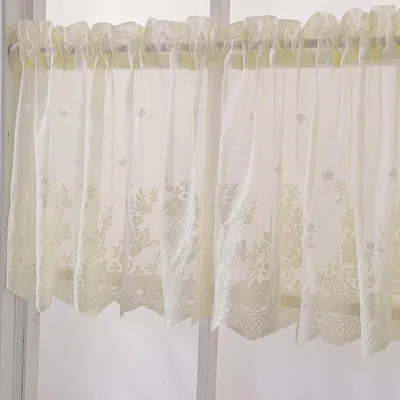 Produktbild von INF Elegante Spitzen-Küchengardinen, transparente Fenster-Volants