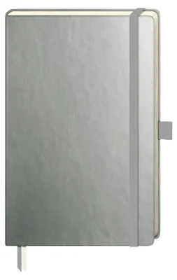 Produktbild von Brunnen Notizbuch Kompagnon A5 punktiert Gummizug silber