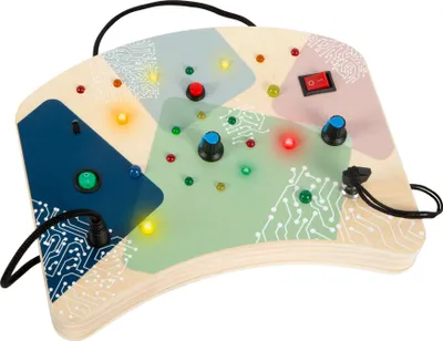 Image de Small Foot - Tableau d'activité LED en bois avec lumière et interrupteurs