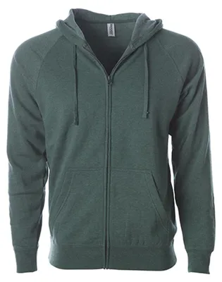 Productafbeelding van Independent - Zip-up hoodie voor heren/dames, uni, raglanmouwen, model LT5896 (XS) (mosgroen)