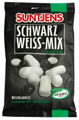 Produktbild von Suntjens Schwarz-Weiß Mix Lakritz-Mint 185g