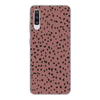 Produktbild von MuchoWow® Handyhülle Schutzhülle Hülle für Samsung Galaxy A70 Polka dots - Muster - Schwarz Silikon Softcase Handy Hülle - Schutzhaube