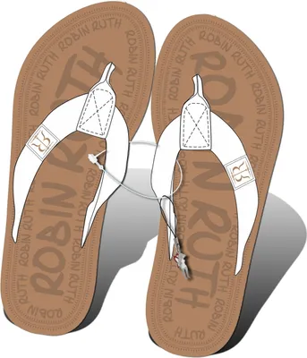 Produktbild von Robin Ruth leichte Zehensandale Gr. 36-37 Damen Canvas Riemen weiß Flip HZG201WS