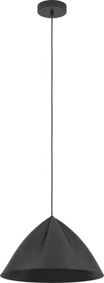 Image de EGLO Lampe à suspendre Podere, lampe à suspendre à 1 flamme au-dessus de la table à manger, lampe de salle à manger au design Japandi en métal, lampe à suspendre avec douille E27, Ø 42,5 cm