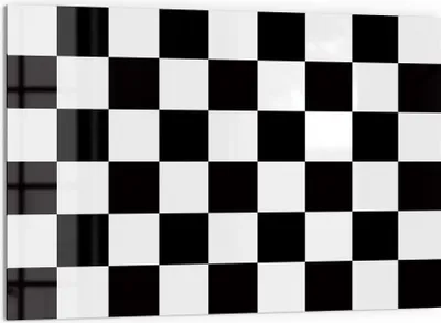 Produktbild von DEQORI Küchenrückwand Glas 60x40 cm 'Schachbrett Illusion' Spritzschutz Bad Rückwand Küche