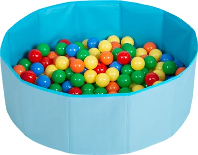 Immagine prodotto di Selonis bagno di palline pieghevole con 300 palline per animali da gioco per bambini, blu:giallo/verde/blu/rosso/arancio
