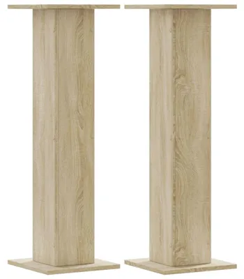 Immagine prodotto di Solidchoice - Set di 2 supporti per piante in legno di quercia Sonoma, dimensioni 30x30x95 cm