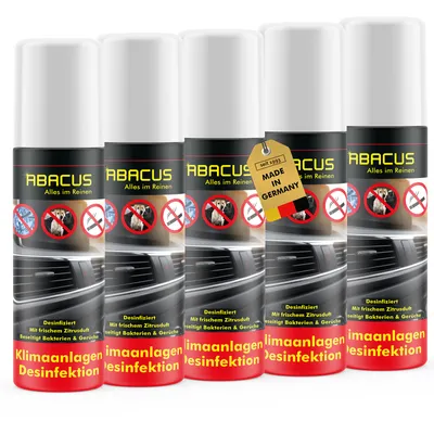 Produktbild von ABACUS® Klimaanlagen Desinfektion, Klimaanlagenreiniger Auto, Klimaanlagen-Desinfektion Auto, 5 x 200ml Klimaanlagen Desinfektion
