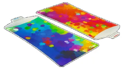 Schneidebretter Set 2er-Pack, gehärtetes Glas, 24x10 cm