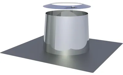 Produktbild von Jeremias DW-FU Flachdachdurchführung 130mm konisch Edelstahl mit Wetterkragen für Schornstein doppelwandig