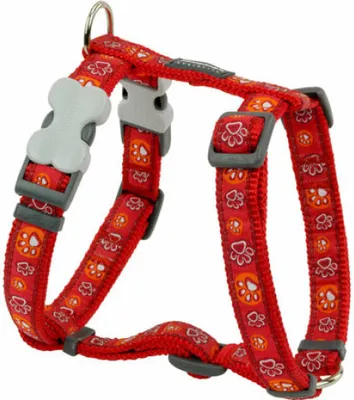 Produktbild von Hundegeschirr Red Dingo Style Rot Tierischer Fußabdruck 46-76 cm