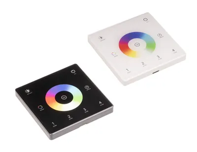 Obrázok produktu pre T-LED DimLED bezdrôtový nástenný ovládač SLIM RGB a RGBW 4-kanálový Vyberte farbu: Biela 069312