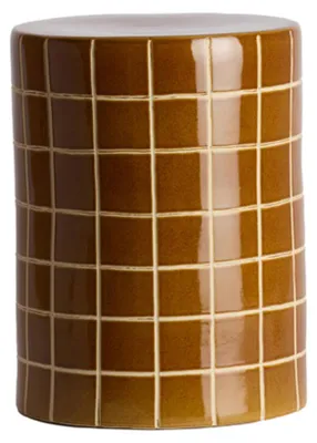 Zdjęcie produktu dla Stolik pomocniczy ceramiczny koniakowo-kremowy Ø33x44 cm Light & Living MAUCHO