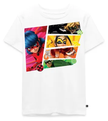 Produktbild von Spreadshirt Miraculous Superhelden Kinder Premium T-Shirt, 110/116 (4 Jahre), Weiß