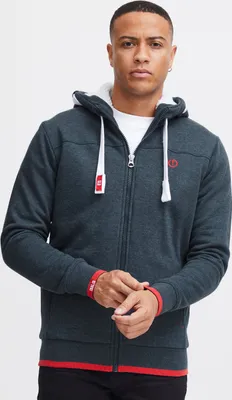Produktbild von SOLID SDBenjaminZip Herren Sweatjacke Kapuzenjacke Zip-Hoodie mit Teddy-Futter Eingrifftaschen Rippbündchen Baumwollmischung Regular fit