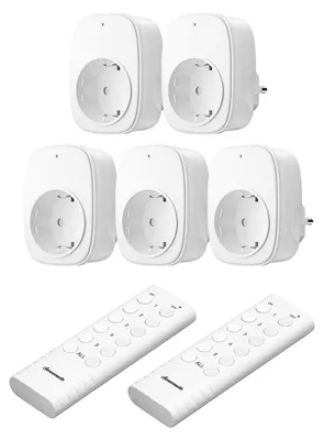 Immagine prodotto di Presa wireless - Telecomando - 433,92 MHz - 16 A - Set da 5